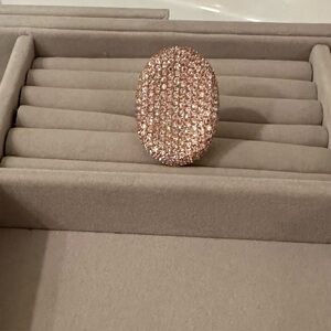 Elegant faux diamond pave cocktail ring.
